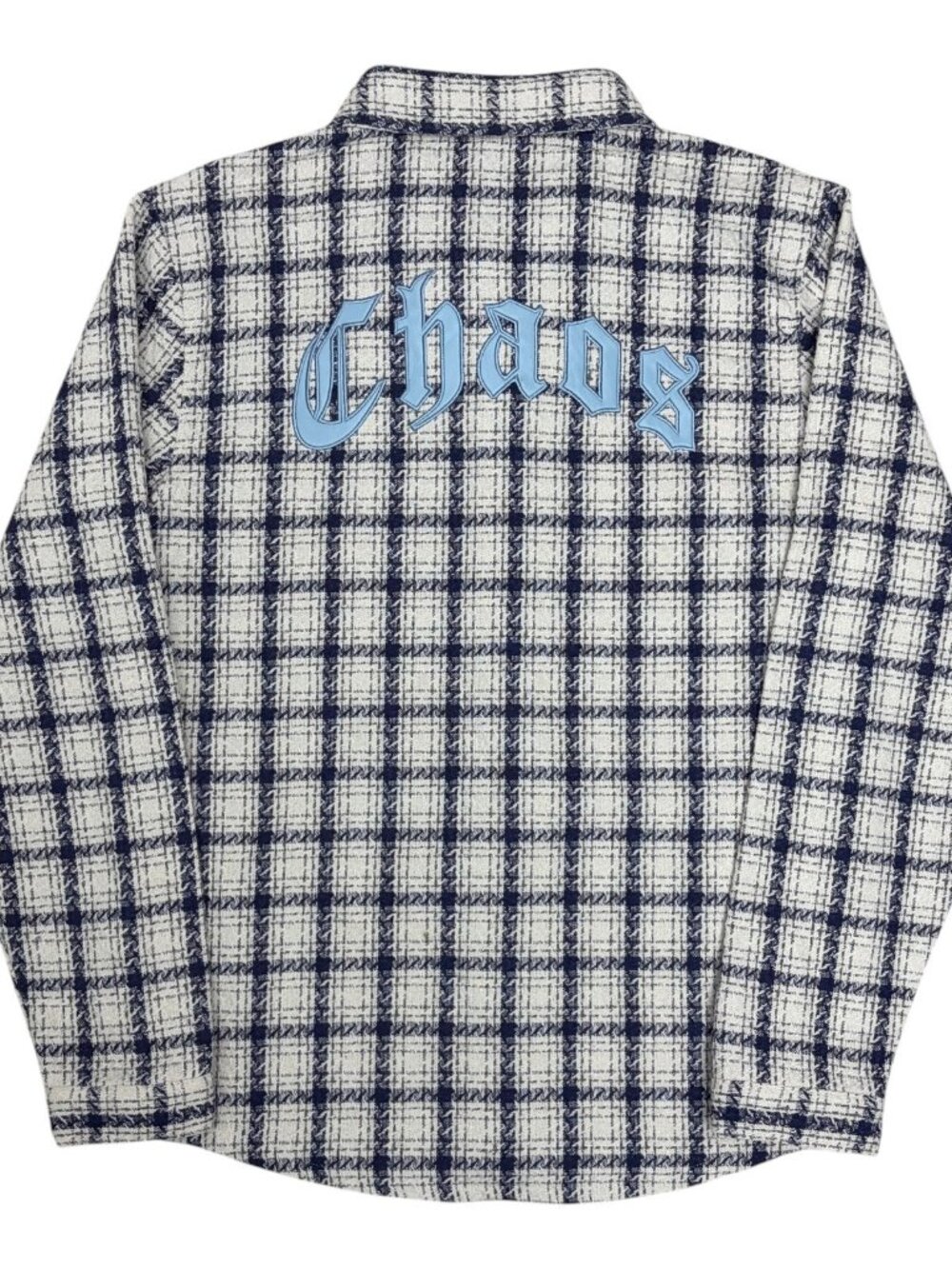CHAOS JK Long Sleeve Shirt Shacket Tweed Flannel Plaid Button Down Mens Medium
